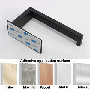 Custom Design Black Brushed Chrome 304 Stainless Steel Toilet <b>Paper</b> <b>Holder</b> Kitchen Bathroom Adhesive <b>Roll</b> <b>Paper</b> <b>Holder</b> - Product Image 2