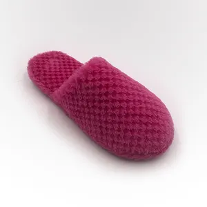 Теплые домашние зимние тапочки из искусственного меха в клетку для женщин, однотонная домашняя обувь