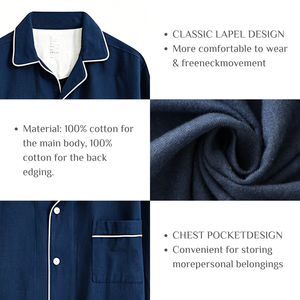 Pyjamas rayés QINGYAN pour femmes, ensemble de pyjamas en coton assortis, pyjamas pour couples, vêtements de détente à manches longues brossés pour hommes et femmes - Product Image 3