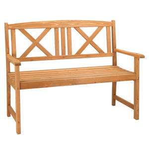 Banc de jardin en bois de sapin avec dossier en X, 117x61x90cm, design traditionnel, 2 places - Product Image 6