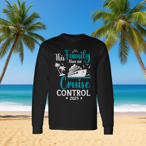 T-shirt unisexe à manches longues et col rond pour adultes, motif « Cette famille n'a pas de régulateur de vitesse 2025 », idéal pour les réunions de famille et les fêtes - Product Image 3