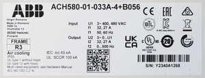 ACH58001033A4B056 ACH580 ซีรีส์ v21821 ตัวแปลงความถี่ 15kW PLC - Product Image 2