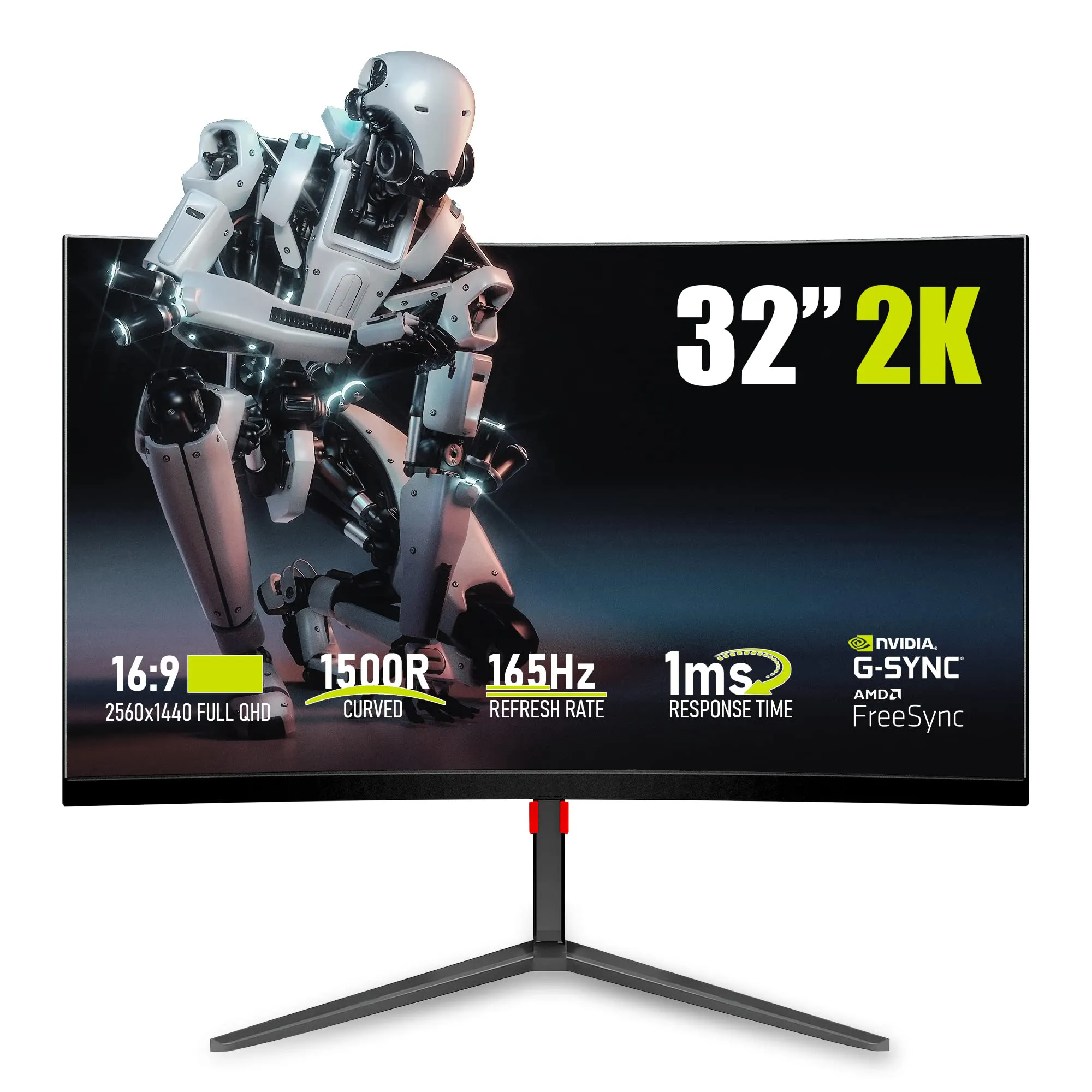 2024 più venduto da 32 pollici per PC Gaming Frameless LED Monitor 2K 165Hz Multistand con Display 4K HD con ingresso curvo pannello IPS Desktop