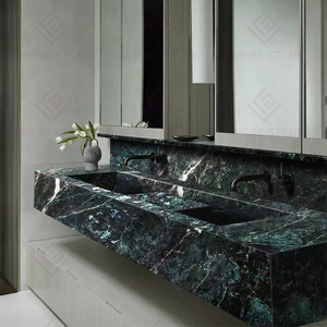 Groothandel Nieuw Ontwerp Custom Verde Alpi Groene Marmeren Gootsteen Kom Badkamer Stenen Wastafels Home Villa Hotel Decoratie - Product Image 4