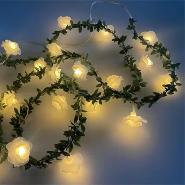 Simulation White Rose LED Strip Light Outdoor Garden Decoration with 50,000 Hours Lifespan and 50W Power