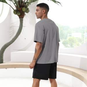 Camiseta de gran tamaño a la moda para hombre, camisetas de algodón Premium, Camiseta básica de entrenamiento atlético de manga corta de peso pesado - Product Image 5