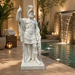 Figura de Mármol Hecha a Mano a Medida, Estatua de Héroe Clásica Exquisita para Decoración de Mansiones, Jardines, Salas de Estar e Iglesias - Product Image 3