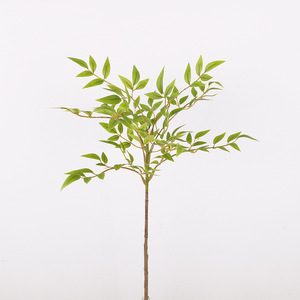 Planta Artificial 3D de Tallo Único Nandina Domestica, Hojas de Goma Suave, Decoración Interior, Vegetación - Product Image 2