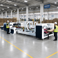 Máquina Plegadora, Encoladora y Cosedora de Cajas Corrugadas 1224 Totalmente Automática de Alta Velocidad con PLC Schneider y Servomotor, con Alimentación y Apilado Automáticos