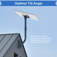 Kit de montage mural long réglable pour Starlink Gen 3 avec adaptateur de tuyau Internet par satellite, supports et fixations d'installation satellite