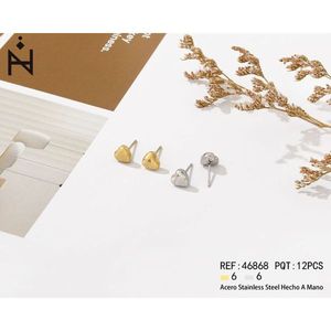 Orecchini a lobo a forma di luna in acciaio inossidabile placcato oro per donna, gioielli alla moda - Product Image 1