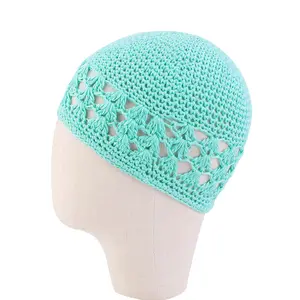 HZM-22269 थोक Kufi टोपी के लिए पुरुषों के लिए बुनना Kufi टोपी Crochet बेनी खोपड़ी टोपी बच्चे