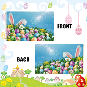 Easter Day Double Sided 3 * 5FT <b>Flag</b> Cartoon Pattern Digital Printing Decoration - Product Image 3