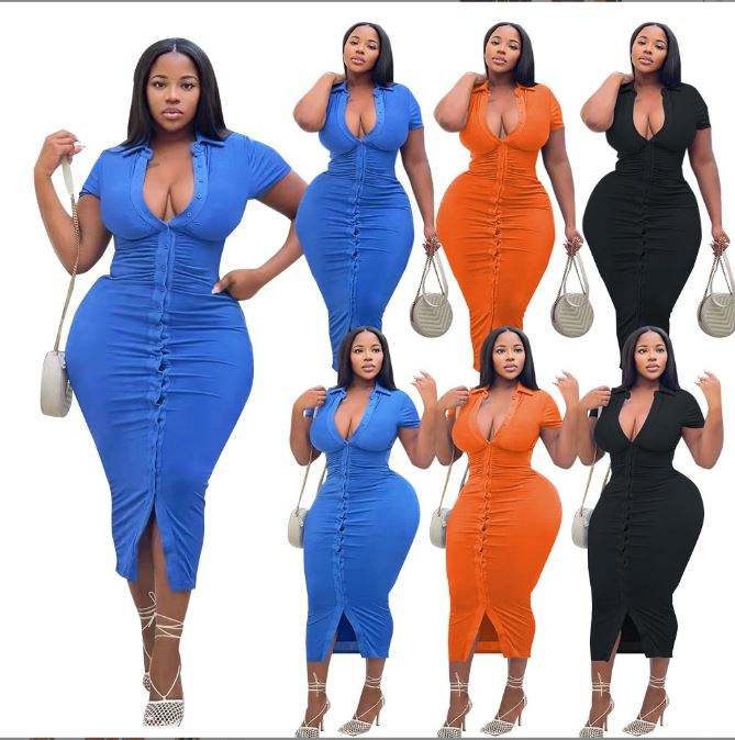 plus size blue dress