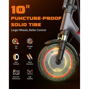 Trottinette électrique 10-11 pouces à double suspension, moteur 500W/800W, pour trajets urbains, avec éclairage LED - Product Image 3