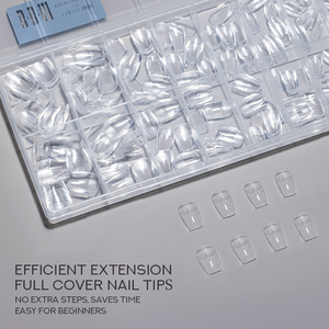 BBM Capsules d'<span class=keywords><strong>ongles</strong></span> souples en <span class=keywords><strong>gel</strong></span>, couvrance totale, 320 pièces/boîte, transparentes, pour extension, à presser, forme Stiletto incurvée, pour nail art - Product Image 2