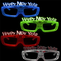 Lunettes LED lumineuses pour Halloween et Nouvel An, lunettes amusantes et lumineuses, lunettes de soleil lumineuses de grande taille, accessoires de fête originaux, costume