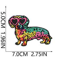 Nouvelle Patch Brodé Thermocollant Guépard Coloré Style Vintage Imprimé Léopard Arc-en-ciel
