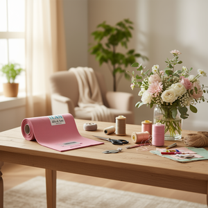 Tela di Lino Ilan 48x4,5m Rosa per Artigianato e Decorazione - Product Image 2