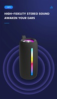 Enceinte sans fil en tissu LED YZ132, lumières LED, son puissant, Bluetooth 5.3, enceintes portables avec basses profondes et colorées