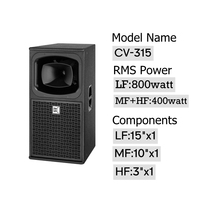 Système audio CVR Haut-parleur pleine gamme Bi-AMP actif/passif à trois voies de 15 pouces