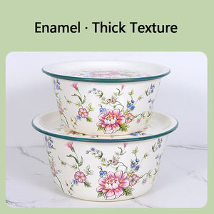 Tazón de Sopa de Fideos Esmaltado, Grueso, Grande, de 18/20/22/24/26 cm, Personalizado al por Mayor, Tazón de Almacenamiento de Esmalte para Mezclar Ensaladas con Tapa - Product Image 4