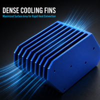 Heatsink Aluminium Biru Kustom, Sirip Pendingin Ekstrusi, Radiator untuk Inverter Elektronik, Amplifier LED, Modul Daya