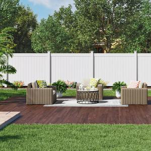 แผงรั้วสร้างความเป็นส่วนตัวพลาสติกพีวีซีสีขาว6x8ฟุต - Product Image 6