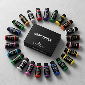 Ensemble de peinture acrylique non toxique personnalisable de 24 couleurs, peintures pour l'art et l'artisanat, cadeaux pour artistes, enfants, débutants et peintres - Product Image 4