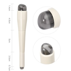 Pinceau double face en silicone pour gloss et correcteur, manche en bois, haute qualité, outil de maquillage double extrémité pour fond de teint et beauté - Product Image 2