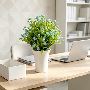 Plantes artificielles en pot, Gypsophile 22 pouces, Décoration de bureau, Mariage, Maison, Bureau - Product Image 3