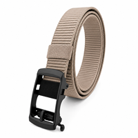 Ceinture tactique en nylon réglable avec logo personnalisé, boucle à cliquet sans trou, pour hommes, travail en extérieur