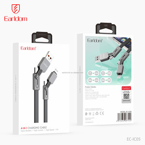 Cáp dữ liệu Earldom 4 trong 1 Kirsite+Đồng nguyên chất USB sang 8 chân USB-C sang 8 chân, sạc nhanh cho <span class=keywords><strong>iPhone</strong></span> 13 17 15 16 Pro Max - Product Image 6