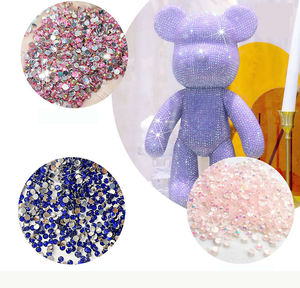 Pierre de cristal à dos plat en vrac en gros, 2 mm, 3 mm, 4 mm, 5 mm, 6 mm, strass non thermocollant, résine rose gelée AB, strass pour bricolage - Product Image 6