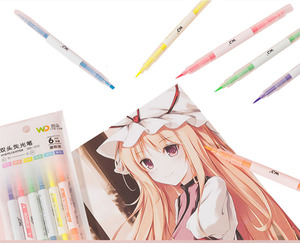 6 Cái Bộ Dễ Thương Kawaii Hàn Quốc Hai Đầu Highlighter Bút Đánh Dấu Ưa Thích Highlighter Bút Huỳnh Quang <span class=keywords><strong>Marker</strong></span> Bút - Product Image 5