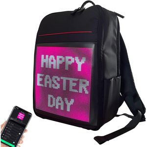 Smart Bluetooth LED <b>Backpack</b> With Colorful Display Panel Programmable Laptop Bag Black Large - Product Image 1