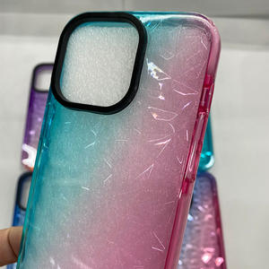 Funda Protectora Suave con Textura de Diamante Degradado Colorido para <span class=keywords><strong>iPhone</strong></span> <span class=keywords><strong>SE</strong></span> <span class=keywords><strong>2022</strong></span> con Borde de TPE y Función de Absorción de Impactos con Airbag - Product Image 4