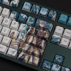 Genshin-Teclado mecánico <span class=keywords><strong>Kamisato</strong></span> <span class=keywords><strong>Ayato</strong></span>, 108 teclas, PBT, sublimación, IKBC Chery, 64, 75, 87, 98, 104 teclas - Product Image 3