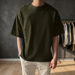 Camiseta de Hombre con Hombros Caídos, Estilo Holgado, Color de Moda, Fabricante de Camisetas con Hombros Caídos, Ropa de Hombre - Product Image 2