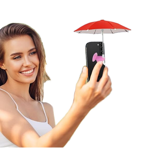 Parapluie de téléphone portable moderne et élégant avec support à ventouse, protection UV, ouverture automatique, support pare-soleil mignon, pour extérieur et voyage, manuel - Product Image 1