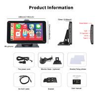 SUNWAYI OEM 7 pouces portable GPS Navigation android auto écran avec caméra de recul Linux sans fil smart Carplay navigateur