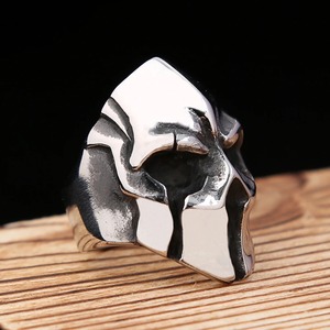 yunnique Stainless Steel <b>Skull</b> <b>Ring</b> Men's Mask Style Warrior Helmet Jewelry Gift Fashion <b>Rings</b> Size 7 8 9 10 11 12 13 - Product Image 3