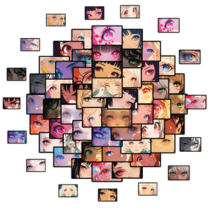 50 Uds dibujos animados Anime chicas hermosos ojos pegatinas de grafiti para teléfono coche decoración estética Kawaii chica pegatina - Product Image 6