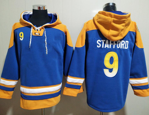 Sweat à capuche en jersey de football américain Los Angeles, brodé, avec lacets, modèles 10 Kupp, 99 Donald, 5 Ramsey - Product Image 3