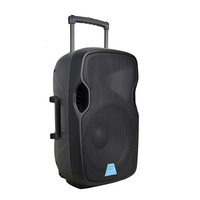 Enceinte active Accuracy Pro Audio CMB15AUH 15'' 120W, alimentée par batterie, en plastique, sans fil, portable, avec chariot, pour extérieur