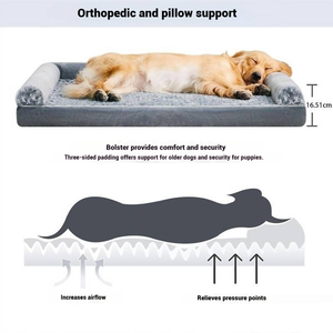 Nuevo <span class=keywords><strong>nido</strong></span> de perro de esponja <span class=keywords><strong>nido</strong></span> cuadrado para mascotas <span class=keywords><strong>cama</strong></span> transpirable para mascotas fresco en verano cálido en invierno - Product Image 3