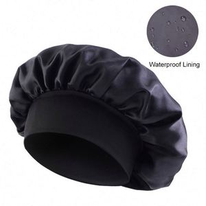 Gorro de Ducha Impermeable de Doble Capa con Borde Ancho de Satén y Seda para el Cabello, para Niñas, Spa, Hogar, Salón de Belleza, Regalo Promocional - Product Image 4
