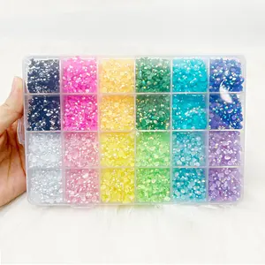 wholesale 24-grid resin diamond box Rhinestones kit 3mm 4mm 5mm AB Flatback Rhinestones for Bling Shoes Tumbler kit Cup DIY