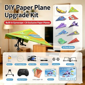 Kit de mise à niveau pour <span class=keywords><strong>avion</strong></span> <span class=keywords><strong>en</strong></span> <span class=keywords><strong>papier</strong></span> RC DIY avec gyroscope intégré, ensemble d'alimentation 2.4G RC et 20 avions <span class=keywords><strong>en</strong></span> <span class=keywords><strong>papier</strong></span> DIY colorés, jouet volant STEM pour enfants - Product Image 3