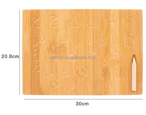 Juguete educativo de madera para niños, Material de enseñanza Montessori, aprendizaje de <span class=keywords><strong>idiomas</strong></span>, tablero de trazado de madera con alfabeto de doble cara - Product Image 5